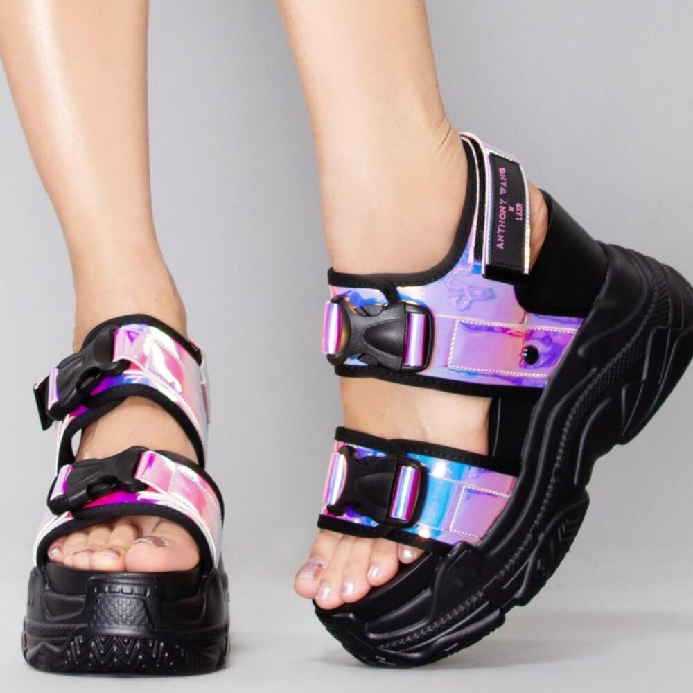 Anthony Wang x LASR Sandals 8.5 Exclusive Peach 02 Hardwire Pink Platform Punk